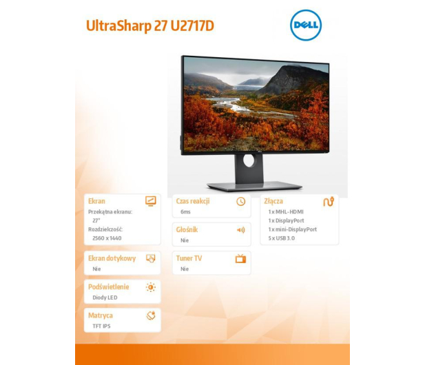 Dell DELL 27'' U2717D - 1435234 - zdjęcie 3